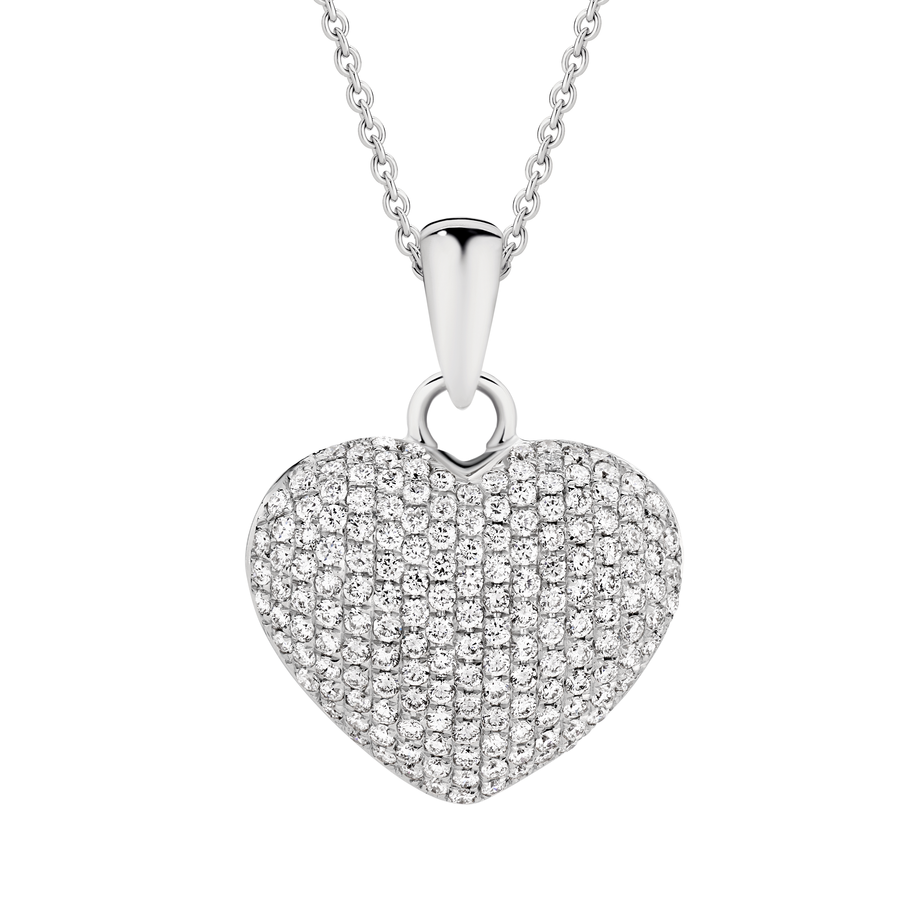 1.00ct Micro Pave Diamond Heart Pendant 18ct