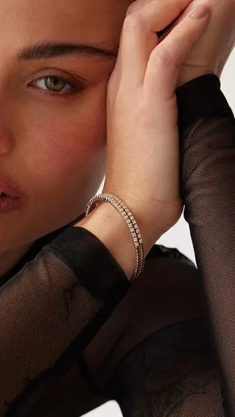 14ct 0.80ct Diamond Flexible Bangle 1