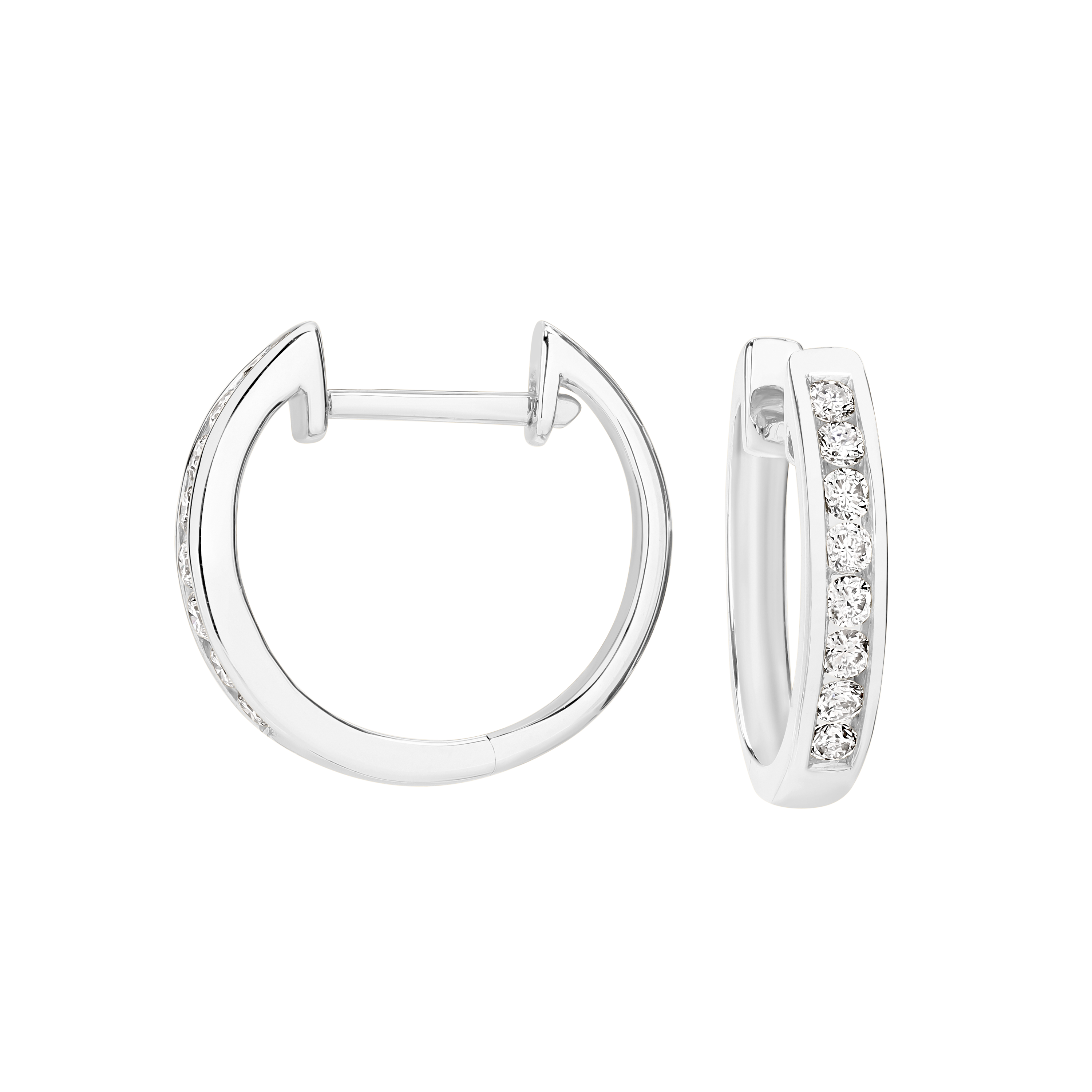 18ct Round Diamond Huggie Earrings 0.25ct