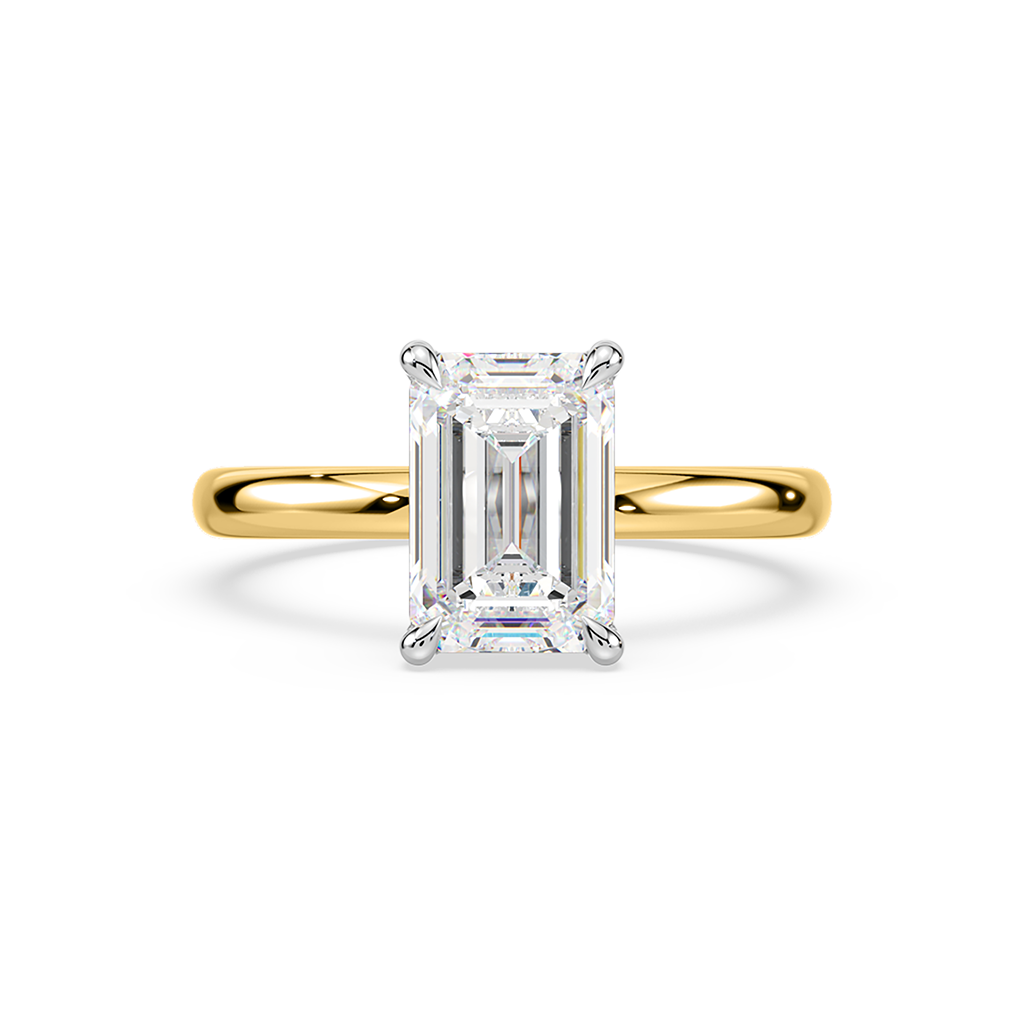 Classic Emerald cut LAB Diamond Solitaire Ring