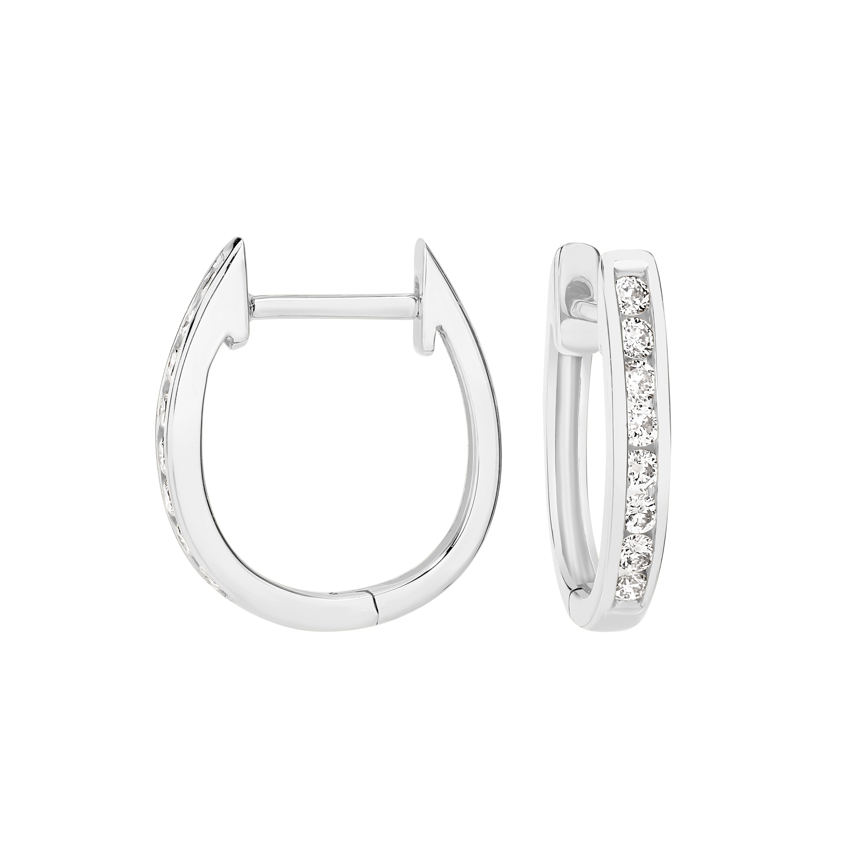 18ct Oval Diamond Huggie Earrings 0.25ct