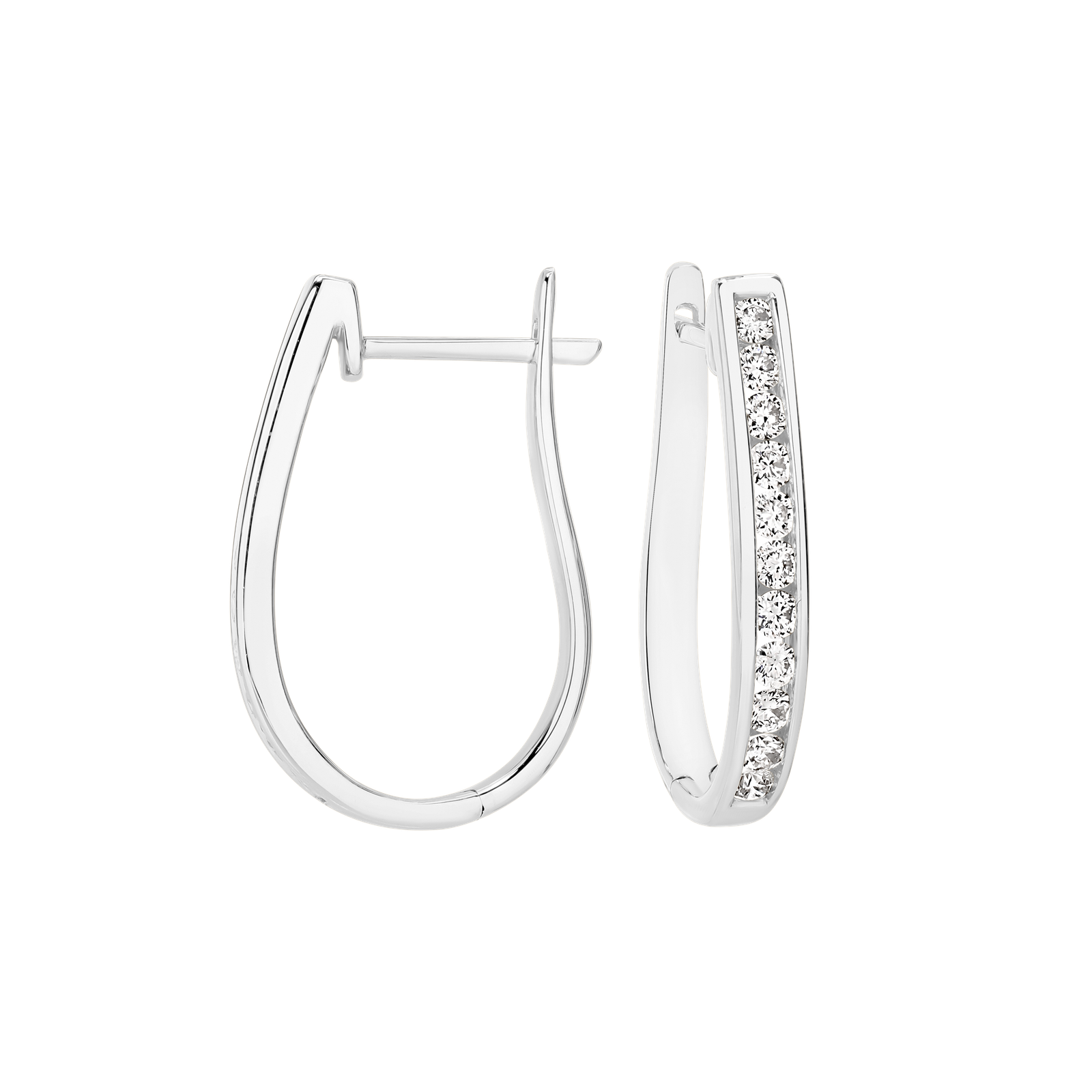 18ct Drop Diamond Huggie Earrings 0.50ct