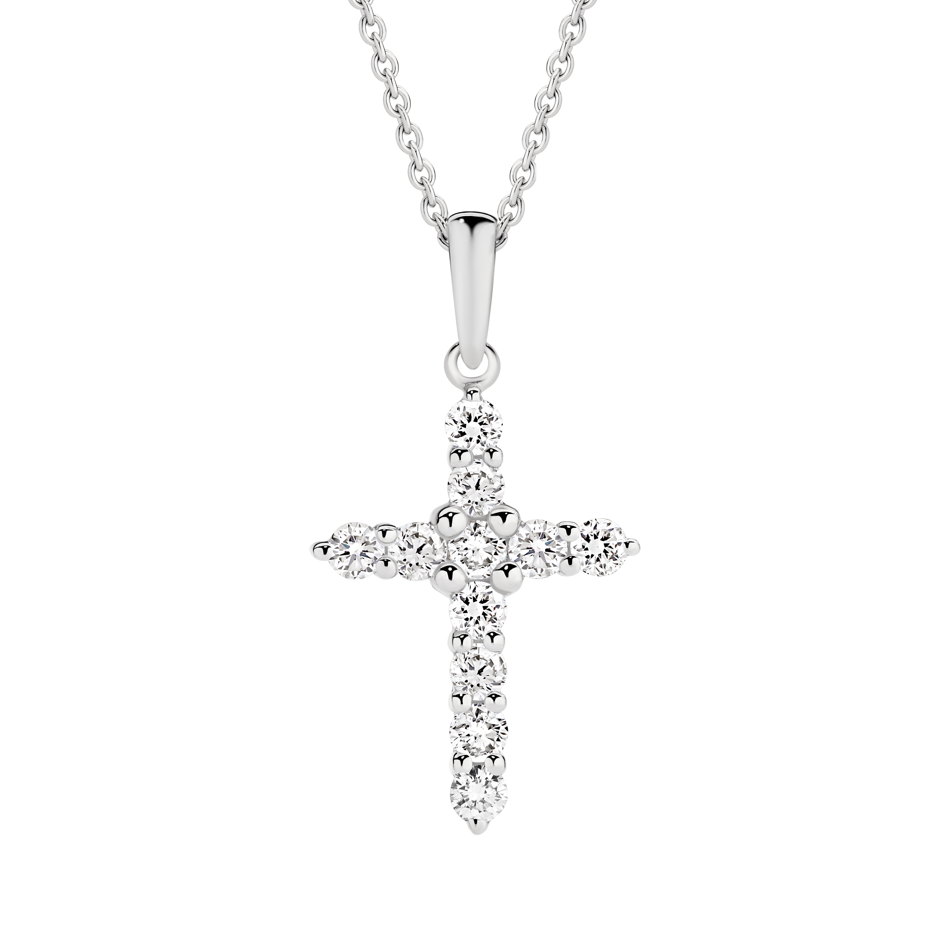 18ct Diamond Cross Pendant 0.25ct and Chain