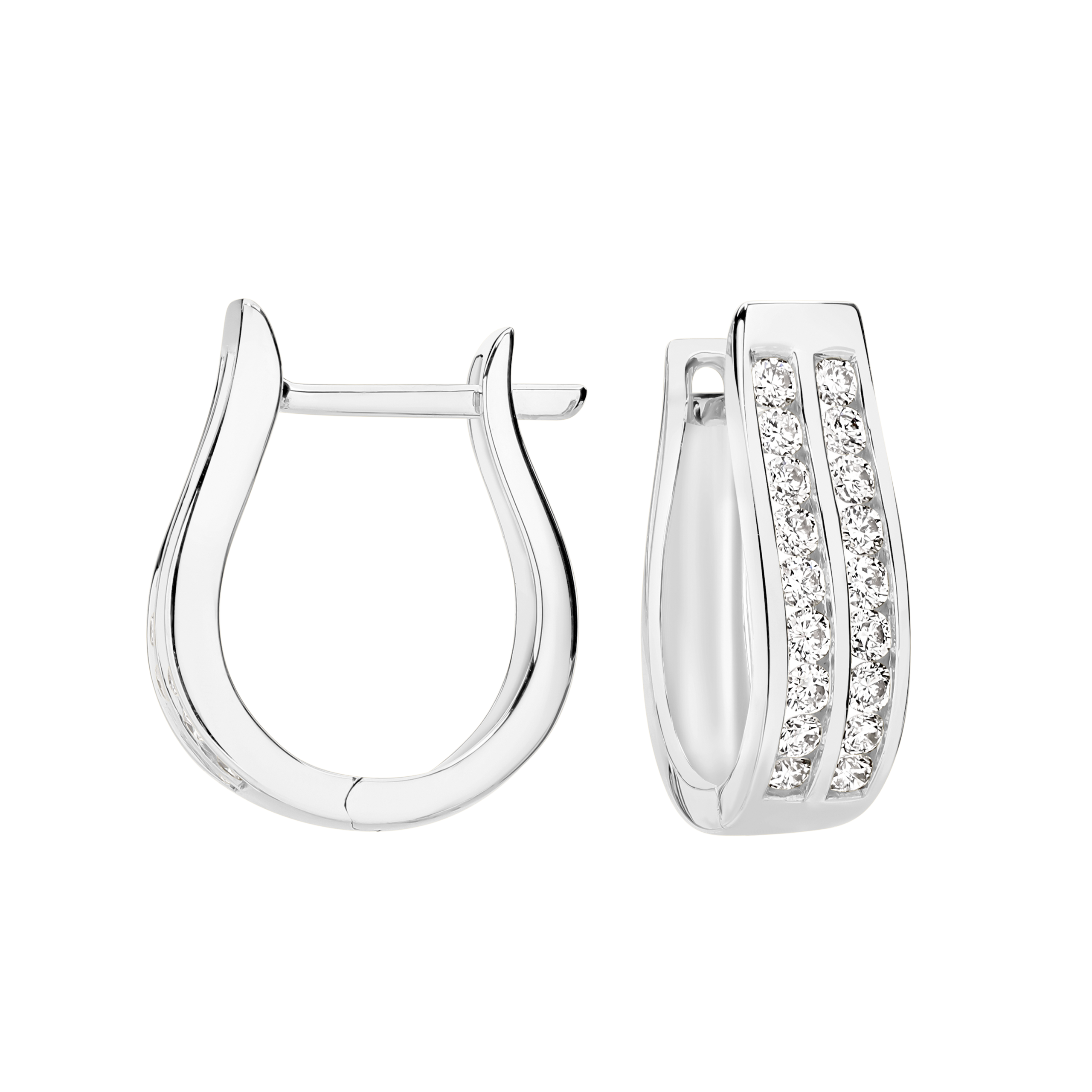 18ct Double Row Huggies Earrings 0.50ct
