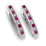 ruby & diamond huggies