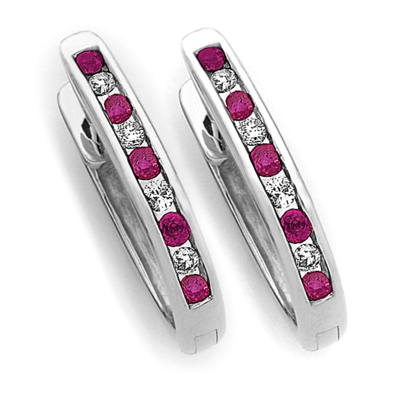 ruby & diamond huggies